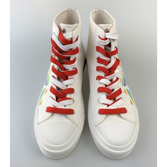 NIB Stuart Weitzman Hightop Shoes In White Size 38.5 - Picture 5 of 12